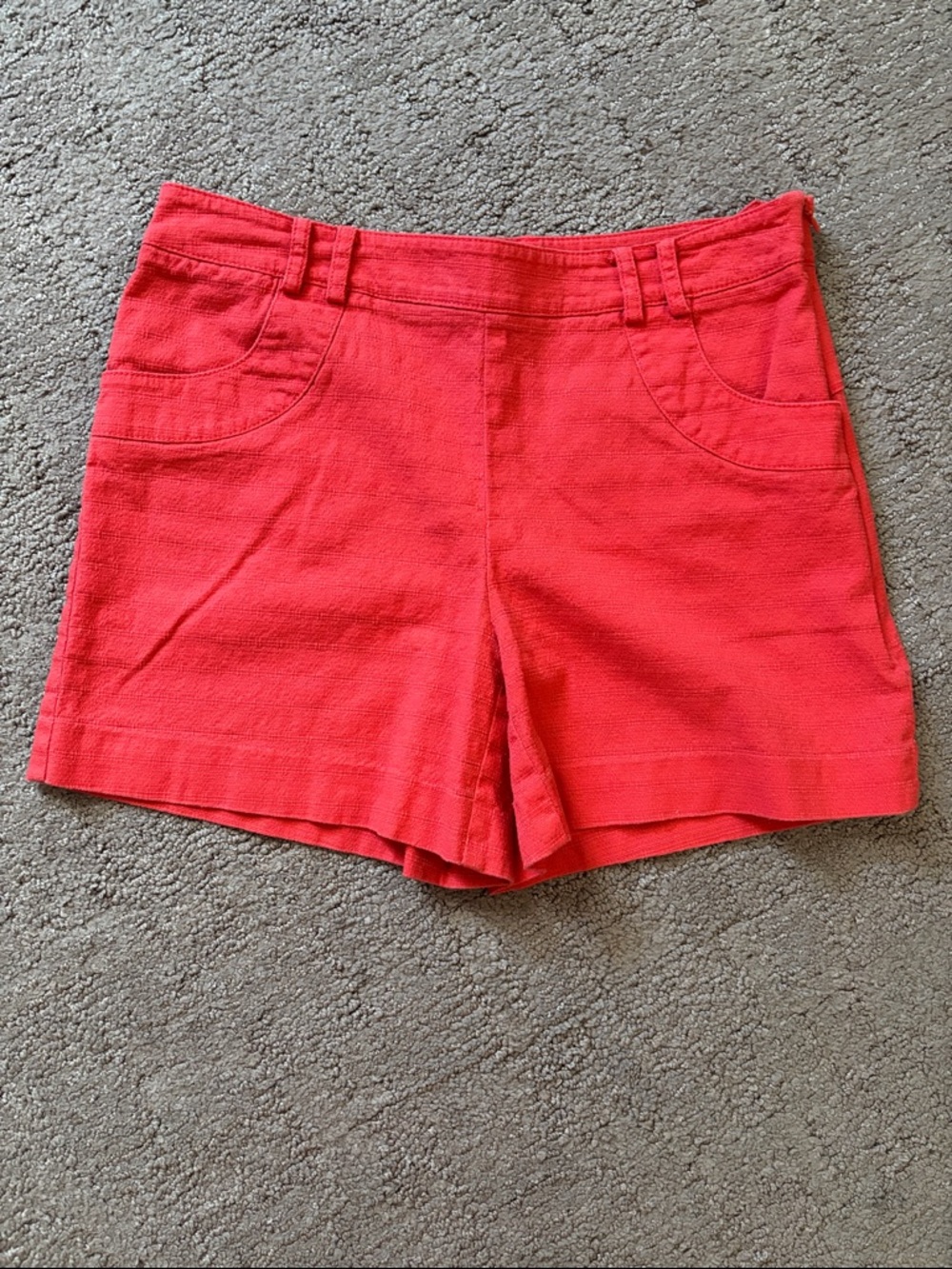 Anthropologie Elevenses Coral Stretch Cotton Shorts